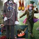 thumbnail image 2 of Disfraz de Alicia en el país de las maravillas para adultos, traje de Johnny Depp como Sombrerero Loco, chaqueta, pantalones, corbata, sombrero, zapatos, accesorios, 2 of 5