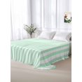 thumbnail image 6 of Full Flat Sheet 81"x96", Green White Stripe Soft Lightweight Bedding Flat Sheets Only, Modern Minimalist Geometric Striped Brushed Microfiber Top Bed Sheet, Breathable StainResistant Bedsheets, 6 of 9