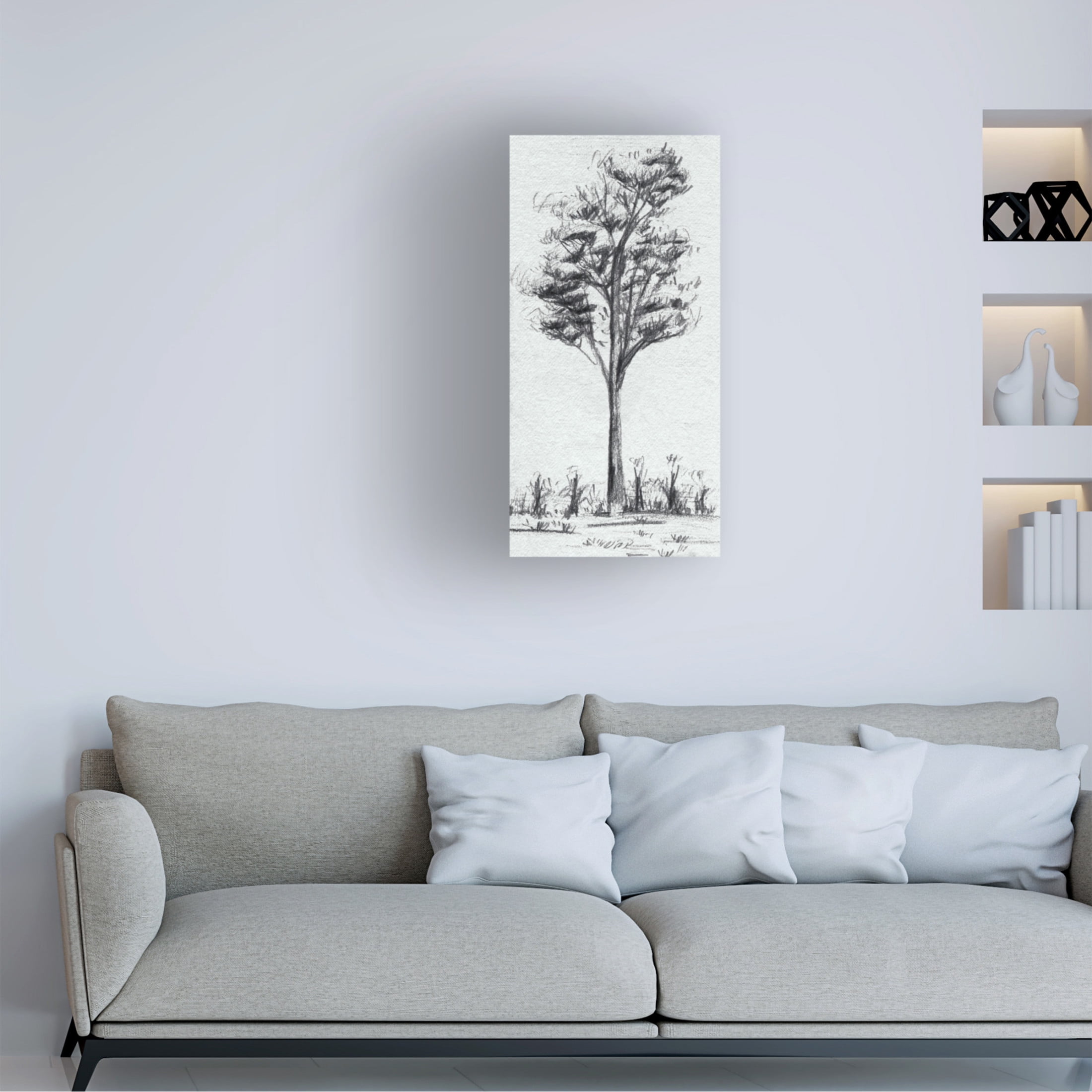 Canvas Wall Art - Melissa Wang 'Tree in the Woods III' Wall Art for Living Room, Bedroom, or Office Décor by Trademark Fine Art - 12 x 24 Inches