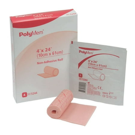PolyMem Foam Dressing 4 X 24 Inch Roll No Border Film Backing 5244 8 per Case