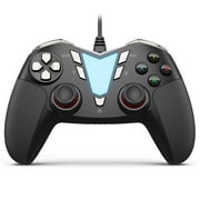 PC Steam Game Controller, IFYOO ONE Pro Wired USB Gaming Gamepad Joystick Compatible with Computer/Laptop(Windows 10/8/7/XP), Android(Phone/Tablet/TV/Box), PS3 - [Black&Silver] Black&Silver