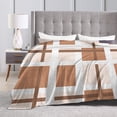 thumbnail image 4 of Brown Geometric Fabric Texture Throw Blanket,Super Soft Anti-Pilling Flannel Bed Blankets, 80"x60", 4 of 8