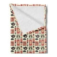 thumbnail image 2 of London Soft Flannel Fleece Throw Blanket, Grunge Looking Vintage Traditional Theme Graphic Design Pattern, Cozy Plush for Indoor and Outdoor Use, 50" x 70", Vermilion Cream Black, by Ambesonne, 2 of 5