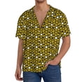 thumbnail image 3 of Honeii 's Sunflowers 2 for men's short-sleeved button-up collared shirt featuring a pocket, perfect for beach vacations, and travel adventures., 3 of 5
