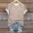 thumbnail image 4 of Cilsoka Trendy Shirts for Women 2026, Womens Casual Floral Print Tops Crewneck Short Sleeve T Shirts Fashion Outfits 2026 Spring Summer Shirts, Graphic Trendy Tees, 4 of 5