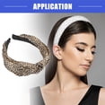 thumbnail image 2 of Vocoste Leopard Headband Top Knot Cheetah Headband Print Headbands for Women Khaki 5.16"x1.22", 2 of 6
