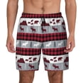 thumbnail image 3 of Uemuo Buffalo Plaid Forest Pattern Mens Swim Trunks Quick Dry Board Shorts with Mesh Lining, Stretch Beach Shorts Quick Dry No-Chafing Board Shorts-, 3 of 9