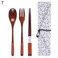 thumbnail image 2 of 3/4Pcs Reusable Portable Travel Wooden Spoon Chopsticks Fork Tableware Cutlery, 2 of 10