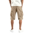 thumbnail image 4 of Kixjoy Men's Classic Cargo Stretch Short Casual Big and Tall Outdoor Short Drawstring Tactical Summer Mens Joggers with Pockets, Khaki 3XL, 4 of 6