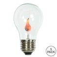 thumbnail image 2 of Vickerman A19 Incandescent Clear Flicker Flame E26 Medium Base Bulb, 1 watt, Brass Base, UL Box of 5, 2 of 2