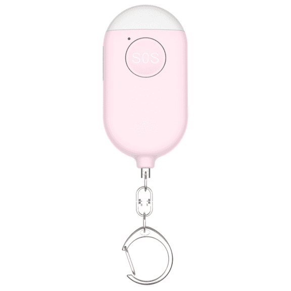 Rechargeable 130dB Personal Alarm Keychain with LED Light , Emergency Panic Button for Women's Self-Defense , Loud Safety Siren & Rape Whistle for On-the-Go Security-Pink