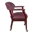 thumbnail image 3 of Ivy League Captain Chair with Casters- Burgundy, 3 of 4