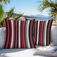 thumbnail image 5 of Black Red Outdoor Pillow Covers Set of 2 Grey Stripe Abstract Geometric Vertical Stripes Waterproof Throw Pillow Case Decorative Square Cushion Cover for Patio Couch Garden Balcony, 16"x16", 5 of 9