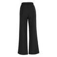 thumbnail image 5 of Wiyuqeen Baggy Straight Wide Leg Pants for Women with Pockets Ladies Cotton Linen Slacks Casual Solid Color Drawstring Elastic Waist Daily Trousers, 5 of 6