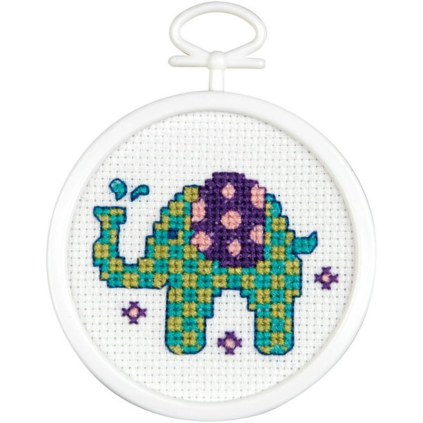 Rainy Day Elephant Janlynn/Kid Stitch Mini Counted Cross Stitch
