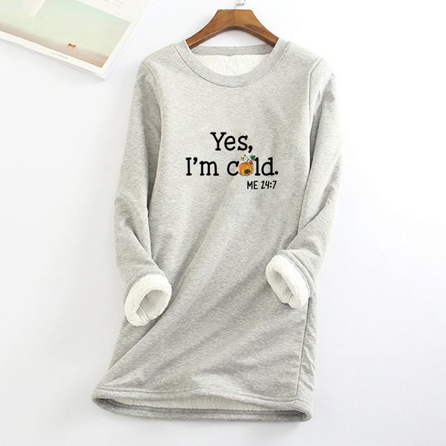 Hauts Femme Col Rond Poche Épaissie Peluche Chaude Manches Longues Hauts Blouse Femme en Liquidation
