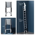 thumbnail image 4 of Tereitr Telescoping Ladder, 12.5 ft Aluminum Extension Ladder with Locking Mechanism, 330 lbs Capacity, Lightweight Collapsible Ladder for Home or RV Outdoor Work (Vertical Ladder), 4 of 9
