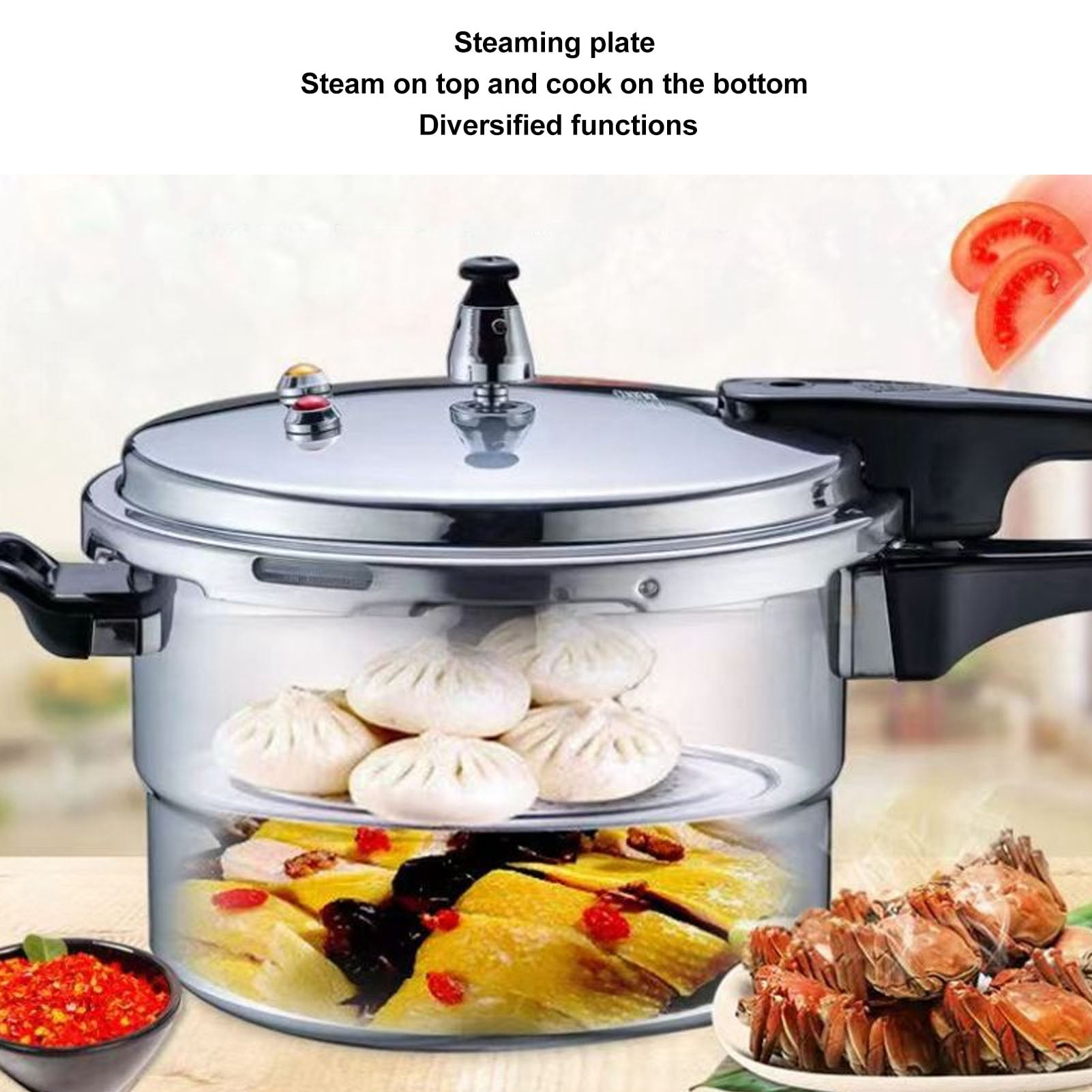 Zaqw Pressure Cooker Thickened Aluminum Valves Pressure Cooker Cookware Pressure Canner Rice Cooker With Steaming Plate Household Stovetop Pot Canne