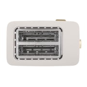Thyme & Table 2-Slice Toaster, Extra-Wide Slots with Removable Crumb Tray, Sand White