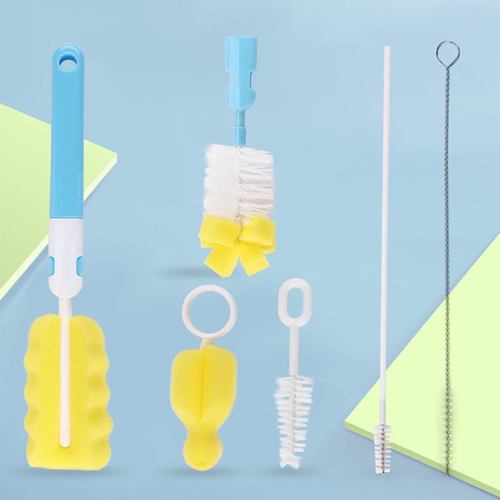 Bottle Brush 6 Pcs Cup Cleaner Sponge Brush Set Detachable Long Handle