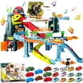 thumbnail image 1 of Juqic Rampa De Coche De Juguete para Niños Pista Dinosaur Spray Hills Adventure Railcar Slot Car Vehicle Race Play Set con 20 Mini Coches para Niños En Edad Preescolar Rompecabezas Regalos Niños De 3, 1 of 5