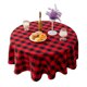 thumbnail image 1 of Mantel individual redondo para fiesta de restaurante de hotel con decoración de fiesta a cuadros: tela escocesa tejida en rojo y negro de 4 cm borde enrollado diámetro del ANGGREK Otros, 1 of 8