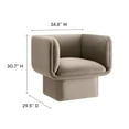 thumbnail image 3 of Modway Tate Performance Velvet Accent Chair in Taupe, 3 of 9