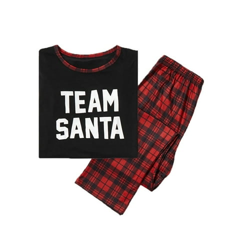 

Casual Matching Christmas Family Pajamas Sets Xmas Santa Claus Elk Reindeer Print Long Sleeve Tops and Pants Home Sleepwear for Women Men Kids ClearanceBlack Women XXXL