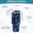thumbnail image 2 of Yayeee 40oz Stainless Steel Tumbler with Straw and Handle Double-Wall Insulated Travel Water Bottle, Watercolor Shark Pattern, 2 of 8