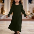 thumbnail image 3 of LYHaoo Elegant Girls Dress With Floral Lace Hem And Round Neck Pure Color Party Gown For And Celebrations，Girls A Line Dresses Sizes 9-10 Years Green, 3 of 5