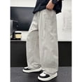 thumbnail image 2 of SJLDQY Cargo Pants for Boys Elastic Waist Drawstring Straight leg Baggy Pants Comfortable Casual Trousers with Pockets, 2 of 4