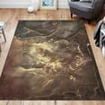 thumbnail image 3 of Brown and Gold Marble Pattern Decorative Area Rug, Abstract Non-Slip Washable Carpet 3x4ft, 3 of 6
