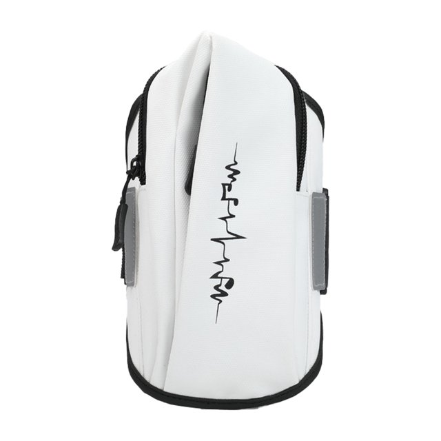 Hukapapa Montar al aire libre manga del brazo fitness muñeca bolsa de tela Oxford deportes correr teléfono móvil brazo bolsa blanco