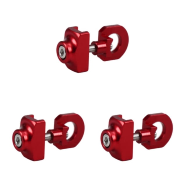 Decodeary Aluminum Alloy Easy To Install Folding Bike Chain Adjuster For Effortless Installation Lightweight red 3Set