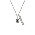 thumbnail image 2 of Delight Jewelry Silvertone White Dots on Black Spinners Silvertone Always My Mother Bar Charm Necklace, 23", 2 of 4