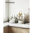 thumbnail image 2 of Cabinet Organizer Shelf, Set of 2 Kitchen Counter Shelves, Kitchen Storage, Spice Rack, Stackable, Expandable, Metal and Engineered Wood, Ink Black and Heather Greige UKCS020X02, 2 of 7