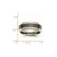 thumbnail image 3 of Mens Stainless Steel Wedding Band Ring with Brushed Black Ceramic Center for Men, 3 of 6