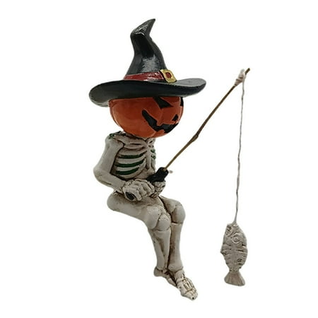 

Christmas Deal 3D Gothic Fishing Sculpture Unique Resin Garden For Pond & Outdoor Spaces Ornament For Home & Yard For Gothic Art Lovers