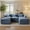 Blue, variant on Ovios 108" Modular Sectional Sofa U-Shaped Cloud Couch with 2 Ottomans, Comfy Deep Seat Chenille Sofa for Living Room, Apartment, Camel