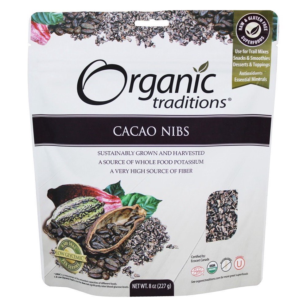 Organic Traditions Cacao Nibs 8 oz(pack of 4)