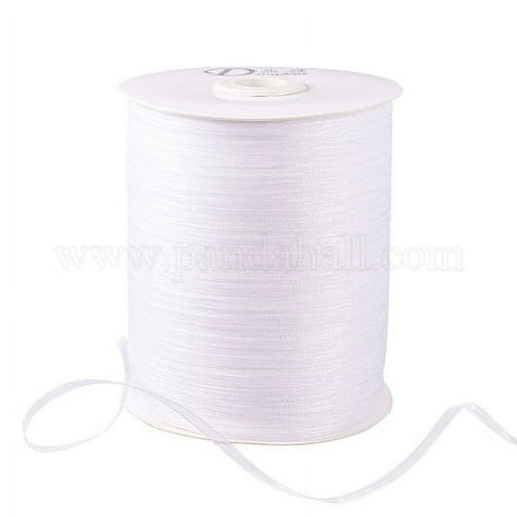 Organza Ribbon White 1/8 inch(3mm) 1000yards/roll(914.4m/roll)