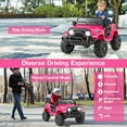 thumbnail image 4 of Gymax 12V Kids Ride on Truck Car w/Remote Control Threaded Wheels 3 Speeds LED Lights Pink, 4 of 8