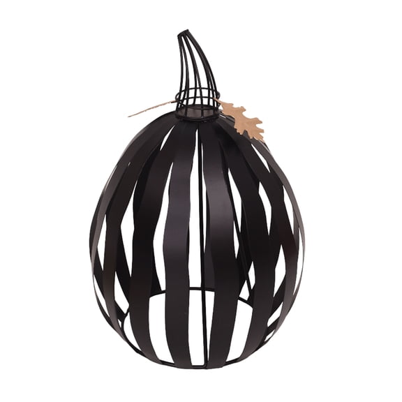 Harvest Black Metal Pumpkin Decoration, 14.5", by Way To Celebrate
