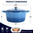 thumbnail image 2 of Coliware 6 Quart Enameled Cast Iron Dutch Oven with Lid, Round Dutch Oven Pot with Dual Handles - Blue, 2 of 7