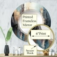 thumbnail image 3 of Designart "Grey Canal modern Reflections Bold" Abstract Round Wall Mirror - Architecture Oval Printed Decorative Oversized Mirror - Multiple Color Options, 3 of 4