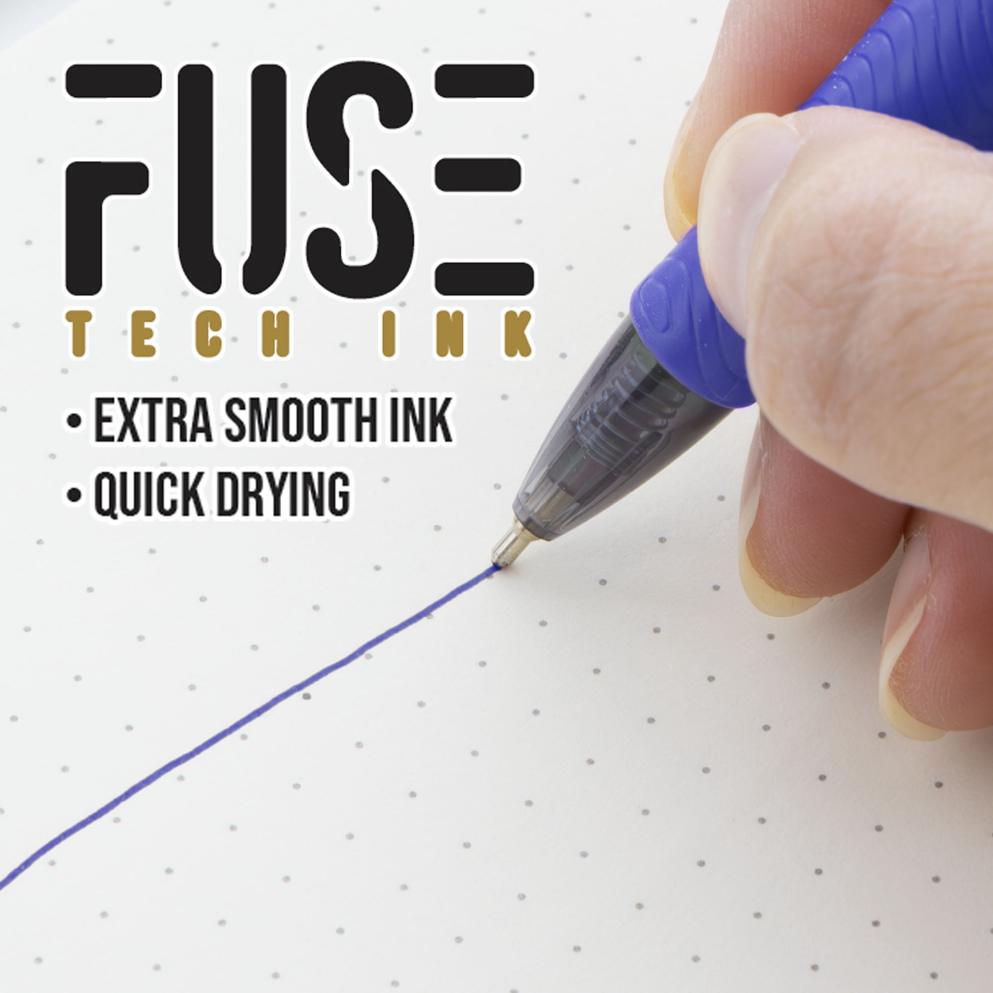 BAZIC Optima Blue Fuse Tech Ink Retractable Pen, 0.7 mm, (3/Pack), 24-Pack