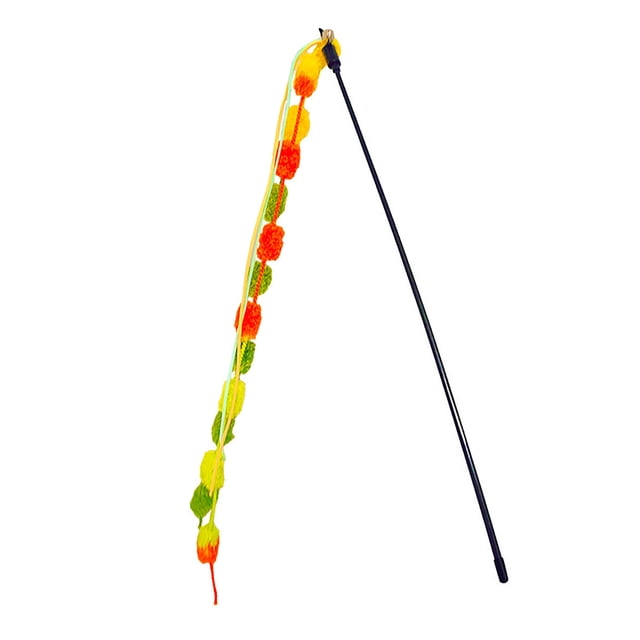 Cat Teaser Wand Toys, Bite Resistant Interactive Cat Wand Promote Exercise for Small Cats Orange,Blue,Pink