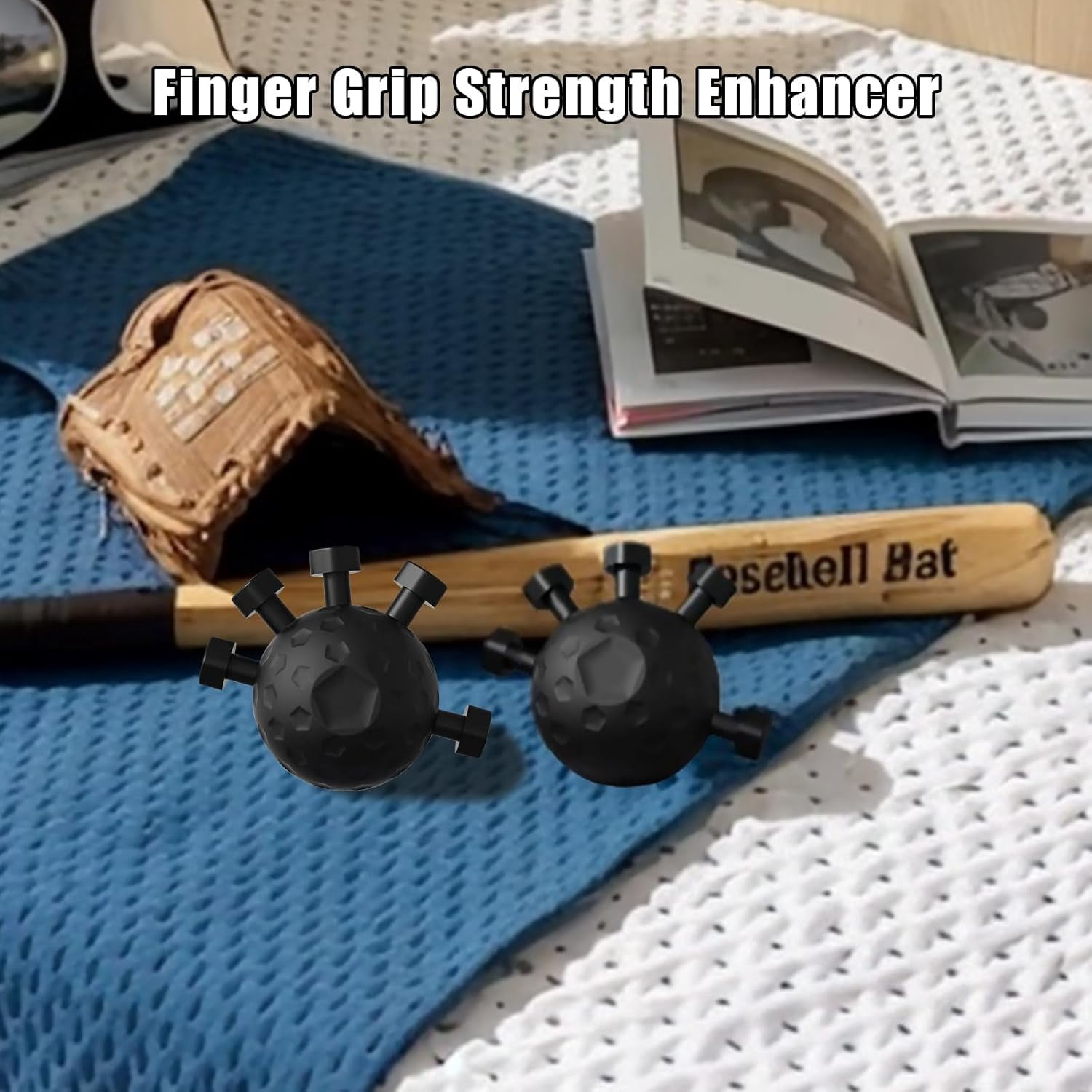 CATPAN 2 Pack Finger Grip Strengthener, Finger Strengthener, Finger Strength Trainer, Adjustable Hand Grip Strengthener, Grip Strength Trainer Ball