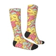 thumbnail image 3 of Fotbe Donut and Blue print Women's Men's Novelty Crew Socks Cotton Socks Knee High Socks for Walking,Running,Nurses,Pregnancy, 3 of 9