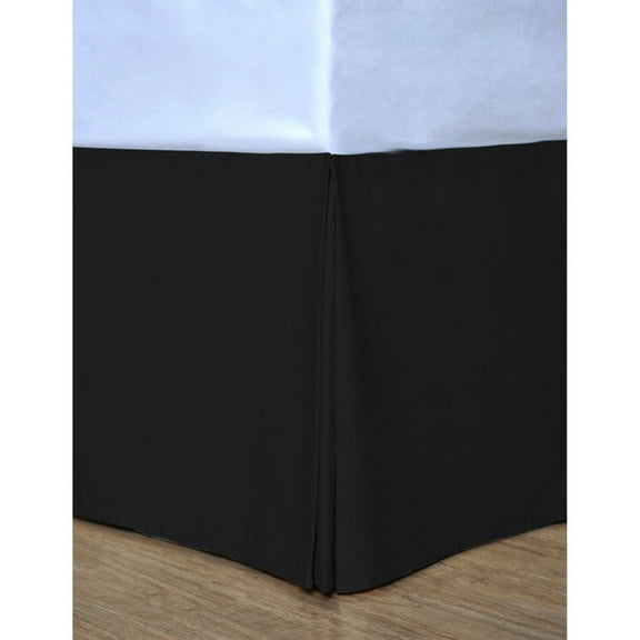 Cottonpure Colors Sustainable Cotton Bed Skirt, Full, Black